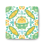 Load image into Gallery viewer, Singapore Peranakan Coaster with Durian Cat King