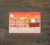 Load image into Gallery viewer, Mer Mer the Merlion Postcard Sunset
