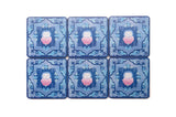Load image into Gallery viewer, [Set of 6] Singapore Peranakan Coasters Blue Garden