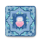 Load image into Gallery viewer, Singapore Peranakan Coaster Blue Forest
