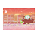 Load image into Gallery viewer, Mer Mer the Merlion Postcard Sunset
